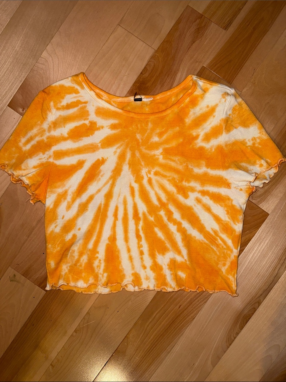 Women's Orange Tie-Dye Crop Top - Unbranded S